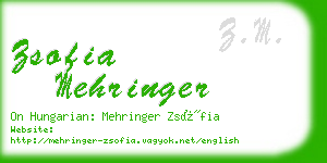 zsofia mehringer business card